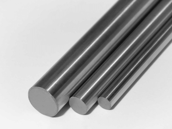 1/2 inch stainless steel round bar being measured by a digital caliper